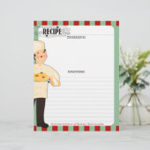 Woman chef pasta Italy food recept letterhead (Staand voorkant)