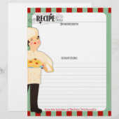 Woman chef pasta Italy food recept letterhead (Voorkant / Achterkant)