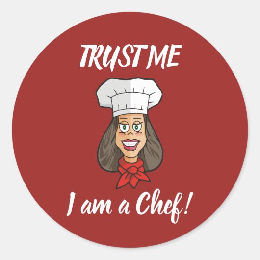 Woman Chef Ronde Sticker (Voorkant)