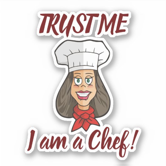 Woman Chef Sticker (Voorkant)