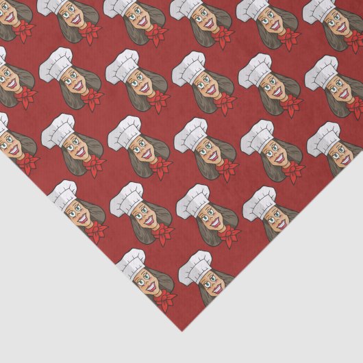 Woman Chef Tissuepapier (Detail)