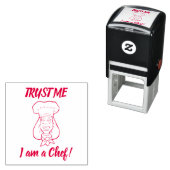 Woman Chef Zelfinktende Stempel (In situ)