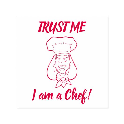 Woman Chef Zelfinktende Stempel (Design)