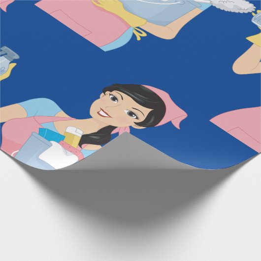 Woman Cleaning Cadeaupapier (Hoek)