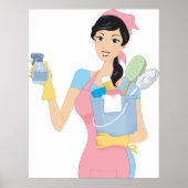 Woman Cleaning Poster (Voorkant)