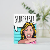 Woman Comic Pop Briefkaart (Staand voorkant)