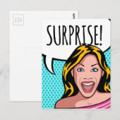 Woman Comic Pop Briefkaart (Voorkant / Achterkant)