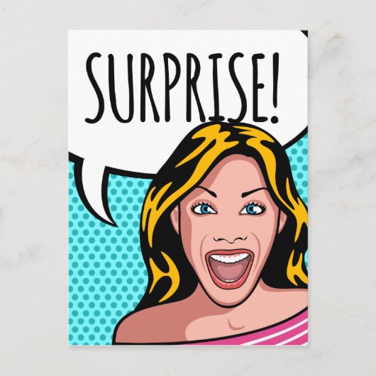 Woman Comic Pop Briefkaart (Voorkant)