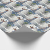 Woman Dancing In a City Fountain Cadeaupapier (Hoek)