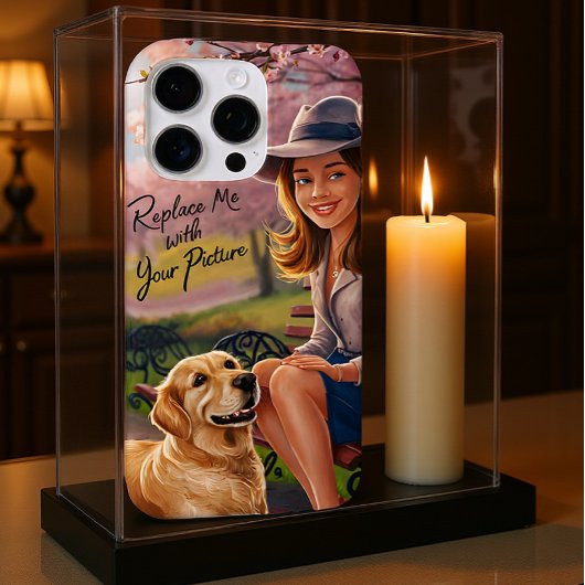 Woman Dog Park Bench Portrait Case-Mate iPhone Case