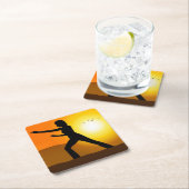 Woman Doing Tai Chi Silhouette Kartonnen Onderzetters (Insitu)