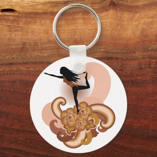 Woman Doing Yoga Sleutelhanger (Voorkant)