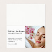 Woman Enjoying Spa | Flower Petals Visitekaartje (Buitenkant ongevouwen)