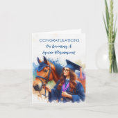 Woman Equine Veterinarian Afstuderen Kaart (Voorkant)