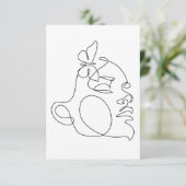 Woman Face Line Art Bedankkaart (Staand voorkant)