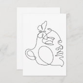 Woman Face Line Art Bedankkaart (Voorkant / Achterkant)