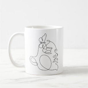 Woman Face Line Art Koffiemok