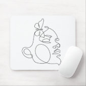 Woman Face Line Art Muismat (Met muis)