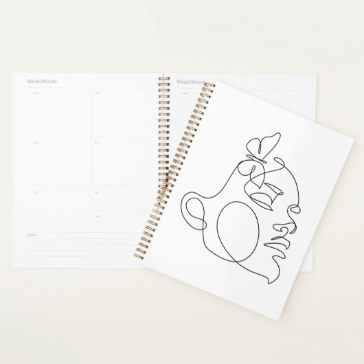 Woman Face Line Art Planner (Display)
