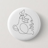 Woman Face Line Art Ronde Button 5,7 Cm (Voorkant)