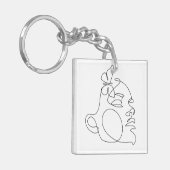 Woman Face Line Art Sleutelhanger (Voorkant Links)