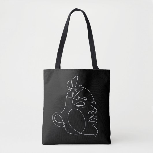 Woman Face Line Art Tote Bag (Voorkant)