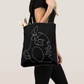 Woman Face Line Art Tote Bag (Dichtbij)