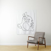 Woman Face Line Art Wandkleed (In situ)