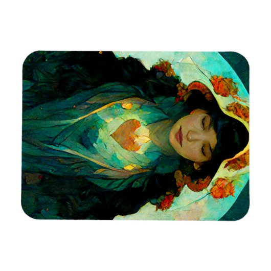 Woman Fantasy Sci-Fi met gloeiend hart Magneet (Horizontaal)