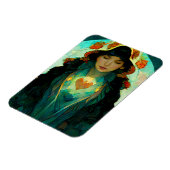 Woman Fantasy Sci-Fi met gloeiend hart Magneet (Linkerzijde)