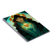 Woman Fantasy Sci-Fi met gloeiend hart Notitieboek (Rechterzijde)