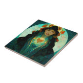 Woman Fantasy Sci-Fi met gloeiend hart Tegeltje (Zijkant)