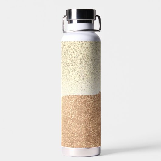 Woman Fashionista Pink Gold Red Hair Water Bottle Waterfles (Achterkant)