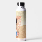 Woman Fashionista Pink Gold Water Bottle Waterfles (Links)