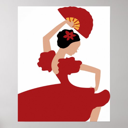Woman Flamenco Dancer Poster (Voorkant)