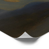 Woman Flying By A Crescent Moon Face Poster (Hoek)