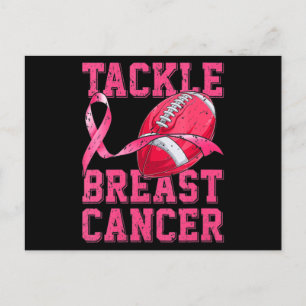 Woman Football Tackle Breast Cancer Awareness Pink Briefkaart