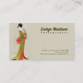 Woman Geisha Chinese Art Hand Painted g45 Visitekaartje (Achterkant)