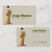 Woman Geisha Chinese Art Hand Painted g45 Visitekaartje (Voorkant / Achterkant)