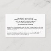 Woman Getting Acupuncture | Eastern Healing Visitekaartje (Achterkant)