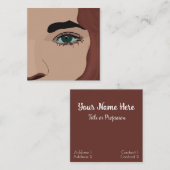 Woman Girl Face Eye Makeup Artist Hair Stylist Vierkante Visitekaartje (Voorkant / Achterkant)