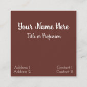 Woman Girl Face Eye Makeup Artist Hair Stylist Vierkante Visitekaartje (Achterkant)