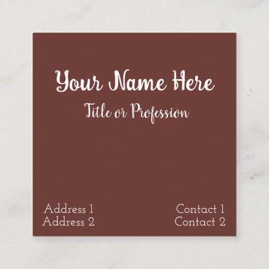 Woman Girl Face Eye Makeup Artist Hair Stylist Vierkante Visitekaartje (Achterkant)