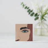 Woman Girl Face Eye Makeup Artist Hair Stylist Vierkante Visitekaartje (Staand voorkant)