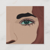Woman Girl Face Eye Makeup Artist Hair Stylist Vierkante Visitekaartje (Voorkant)