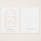 Woman Girl Face White Earring Display Kaart (Voorkant /achterkant)