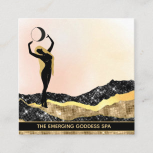 *~* Woman Goddess Mon Peach Pastel Glitter Vierkante Visitekaartje