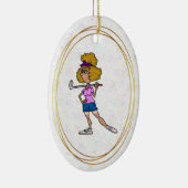 Woman Golf Diva kerstversiering Keramisch Ornament (Rechts)