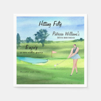 Woman Golf Player Hitting Fifty 50th Birthday Servet