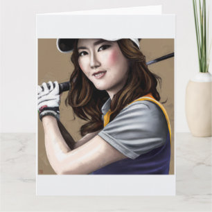 Woman Golfer Big Card Bedankkaart